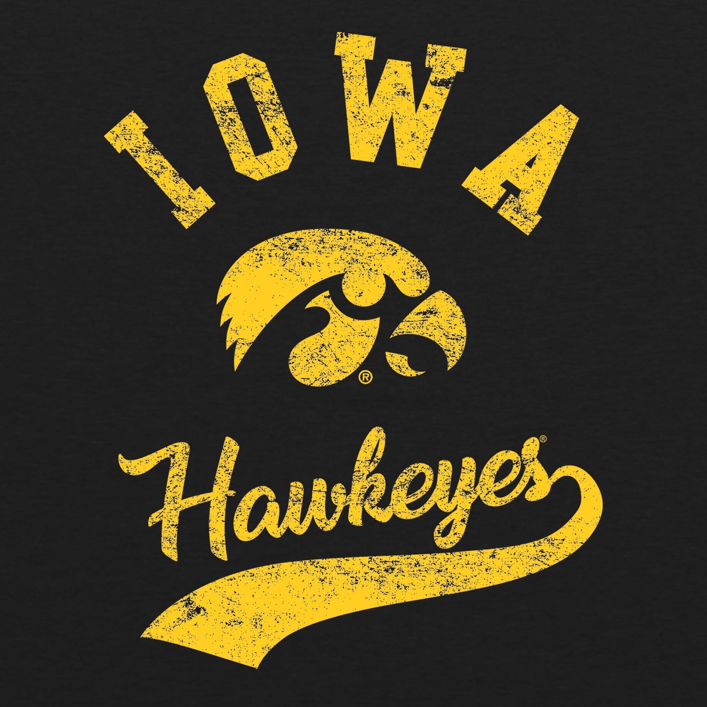 UGP Campus Apparel AS11 – Iowa Hawkeyes Retro Script Men's Triblend T-Shirt - Small - Vintage Black