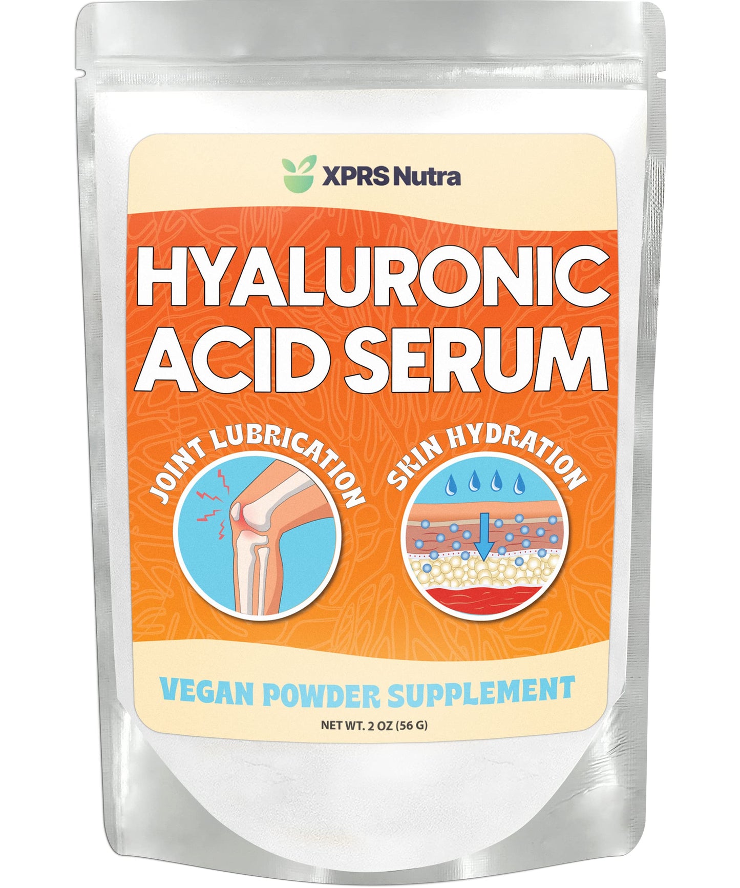 XPRS Nutra Hyaluronic Acid Powder - 14 Grams of Pure Hyaluronic Acid Serum Powder - DIY Serum for Face and Skin - Food and Cosmetic Grade Pure (2 oz)