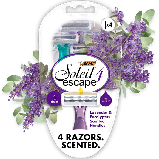 BIC Soleil Escape Women Disposable Razors 4 Blades for a Citrus Scented Razors for Women