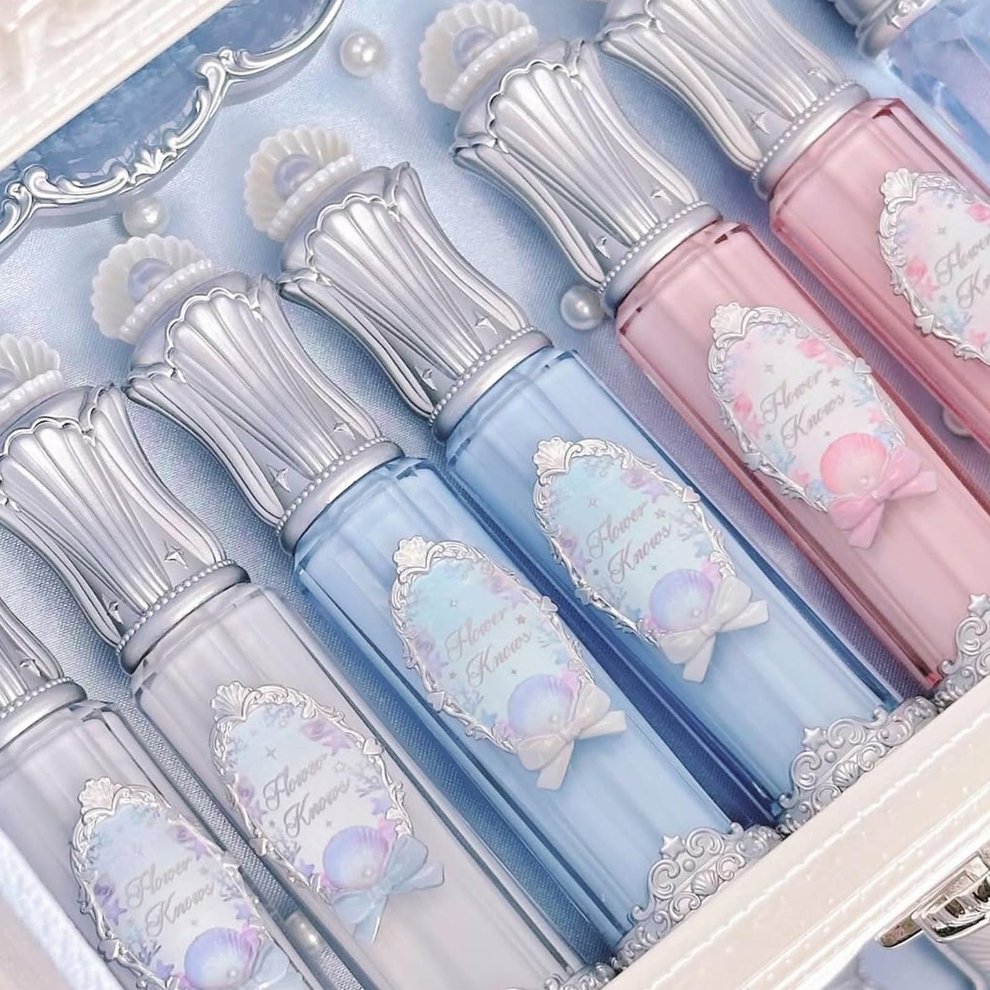 Flower Knows Shell's Jewel Nourishing Lip Glaze, Light Baby Pink