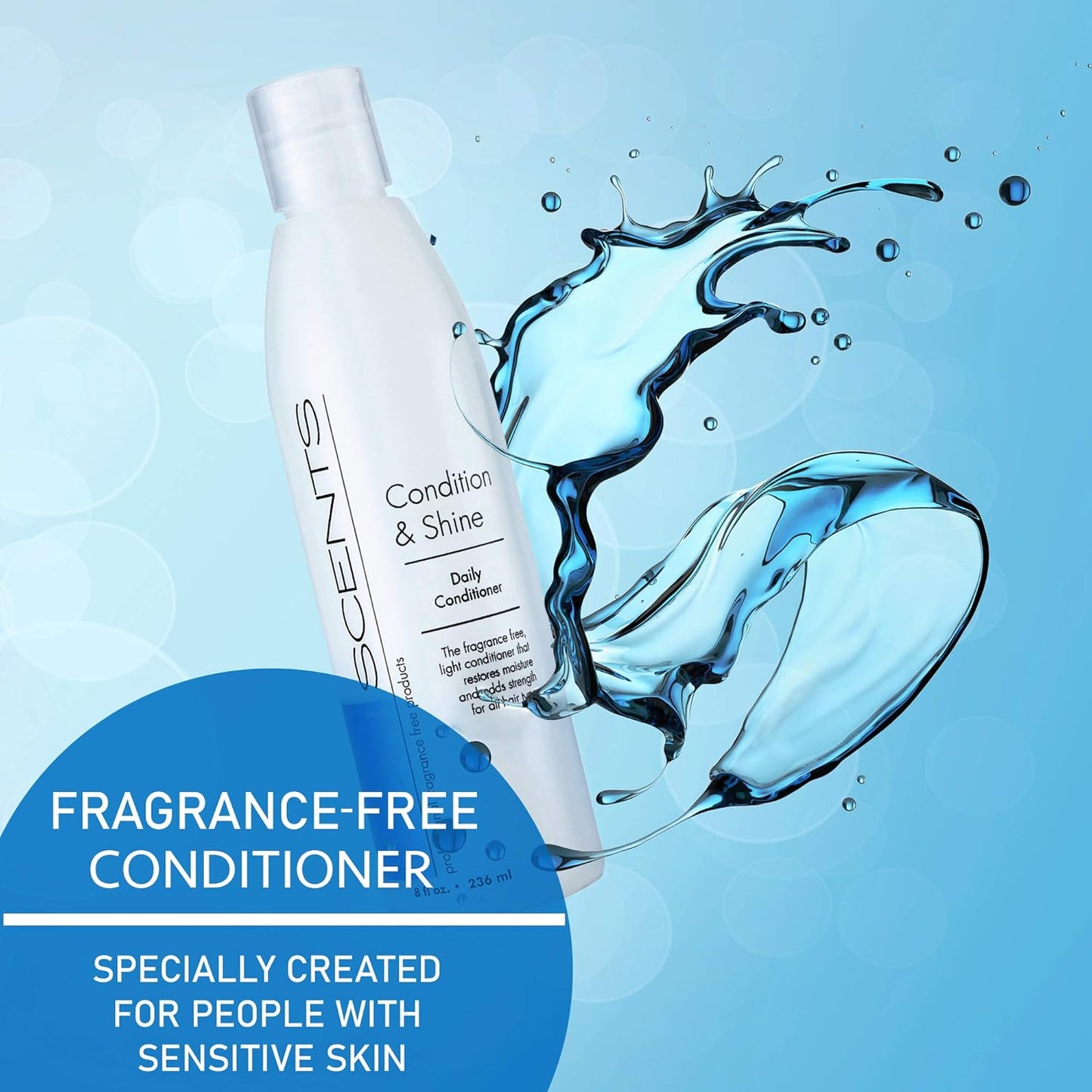 Natural Conditioner for Dry Hair - Cruelty-Free & Sulfate-Free | Unscented, Made in USA