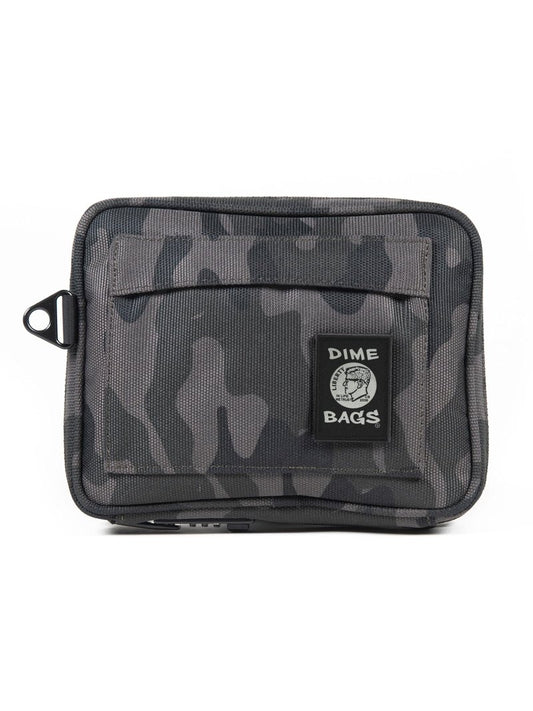 DIME BAGS Smell-proof Boss with Lock Padded Pouch with Activated Carbon Technology | 3-Digit Combo Lock | Low-Profile, Sleek Design (8 Inch, Camo)