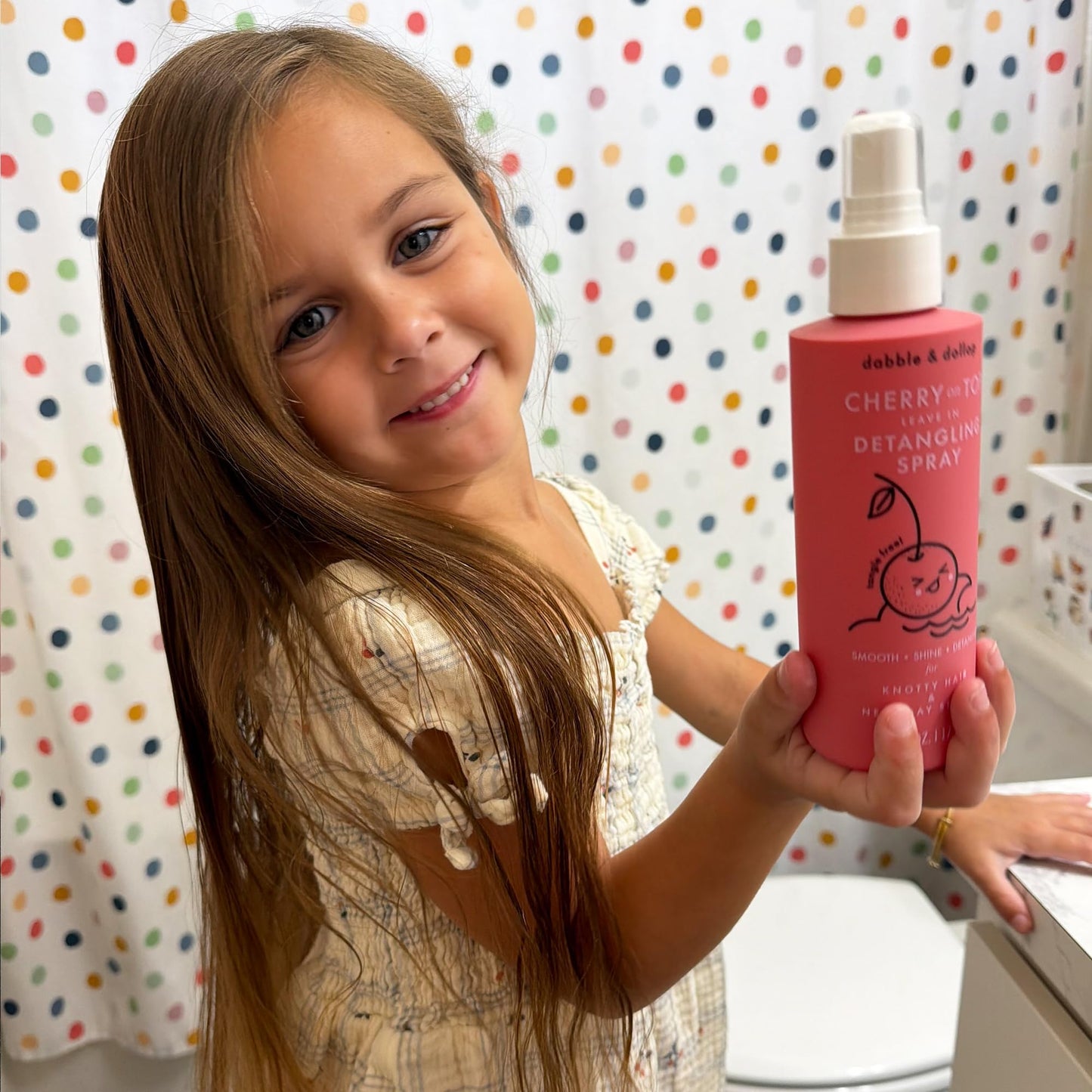 Dabble & Dollop Cherry on Top Kids Detangler Spray – Leave In Conditioner Spray for Kids & Toddlers, Detangling Spray for All Hair Types – Gentle, Naturally Derived, Hypoallergenic (6 oz, Pack of 2)