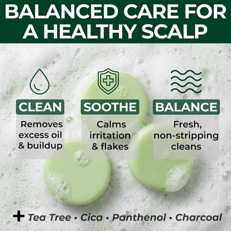 Charcoal & Black Bean Shampoo Bar - Volumizing Hair Care for Thinning Hair | Vegan Protein-Rich Formula (3.5oz)