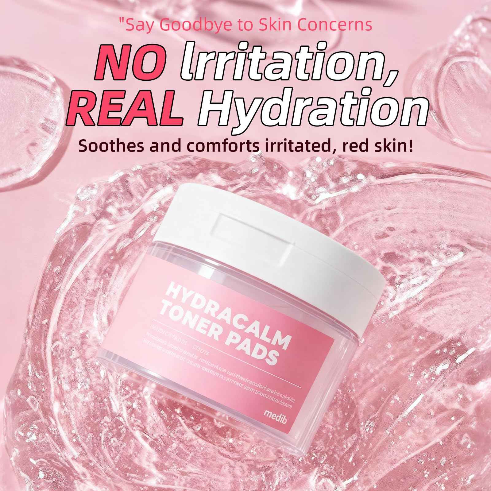MEDB Hydracalm Toner Pads - 60 Counts Exfoliating Face Pads with BHA & PHA for Acne & Breakouts, 40% Centella Asiatica for Sensitive Skin, Hydrating, Alcohol-Free, Korean Skin Care