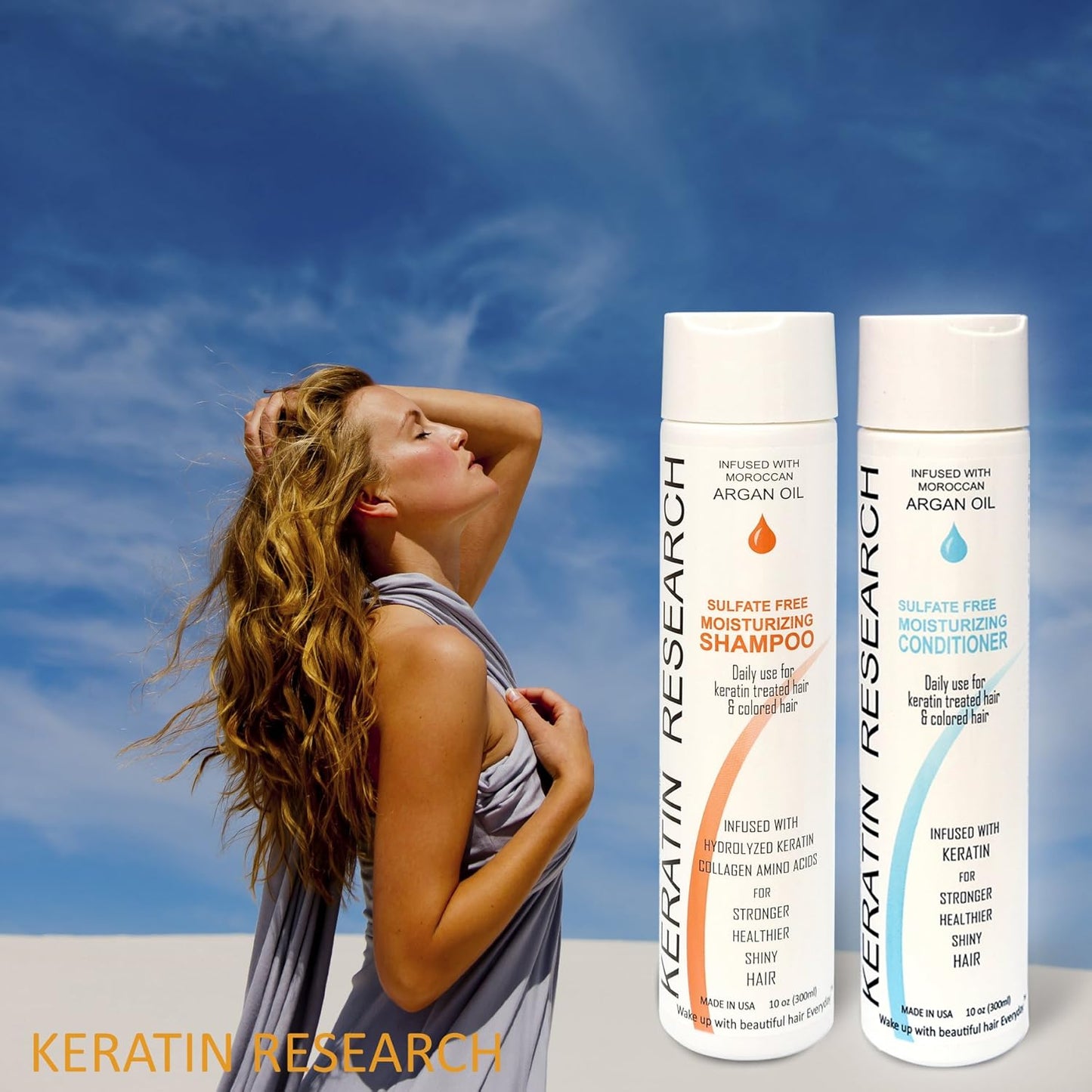 Keratin Research Shampoo & Conditioner Set - Sulfate-Free, Nourishing for Colored Hair | 20oz