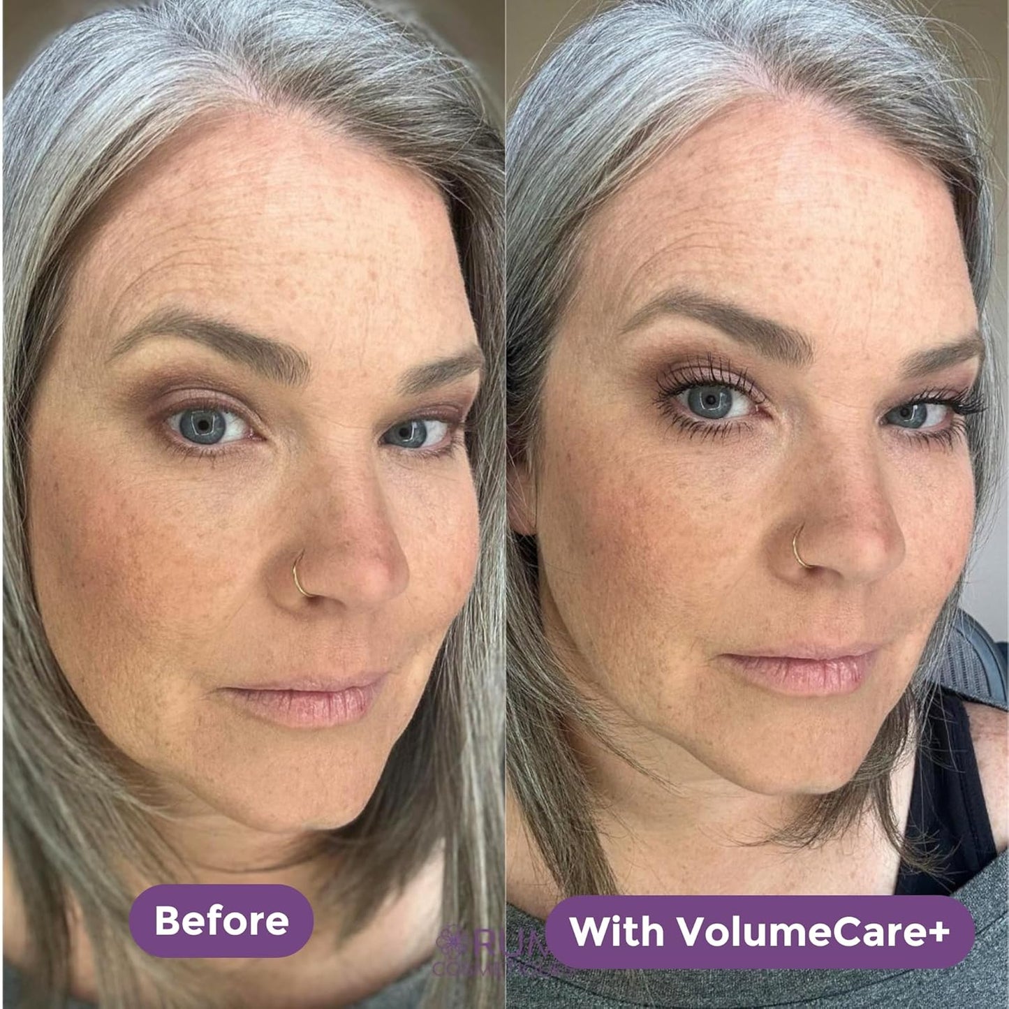 Rumi Cosmetiques VolumeCare+ Mascara - Extreme Length & Volume 2-in-1 Formula | Hypoallergenic for Sensitive Eyes (Natural Black)