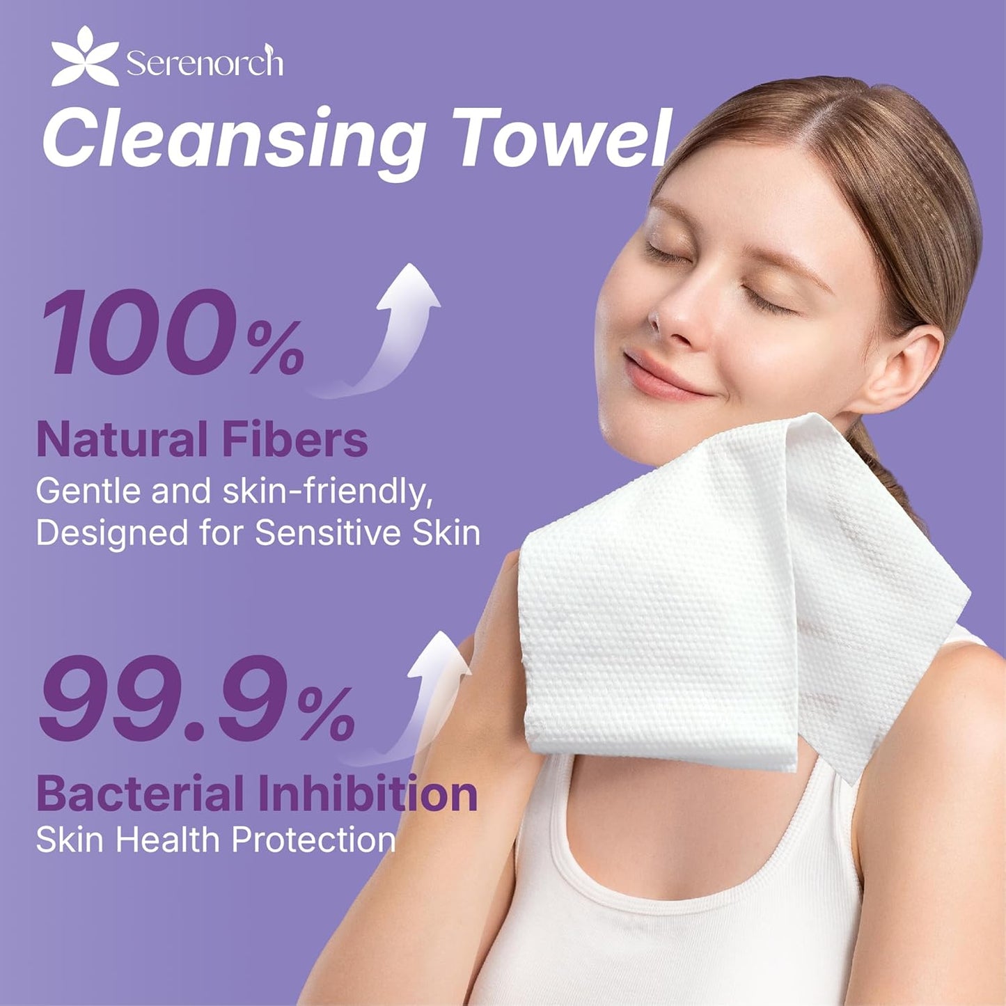 Disposable Face Towels - XL 50 Count Pearl Texture Facial Tissues | Ultra Thick Makeup Remover for Sensitive Skin
