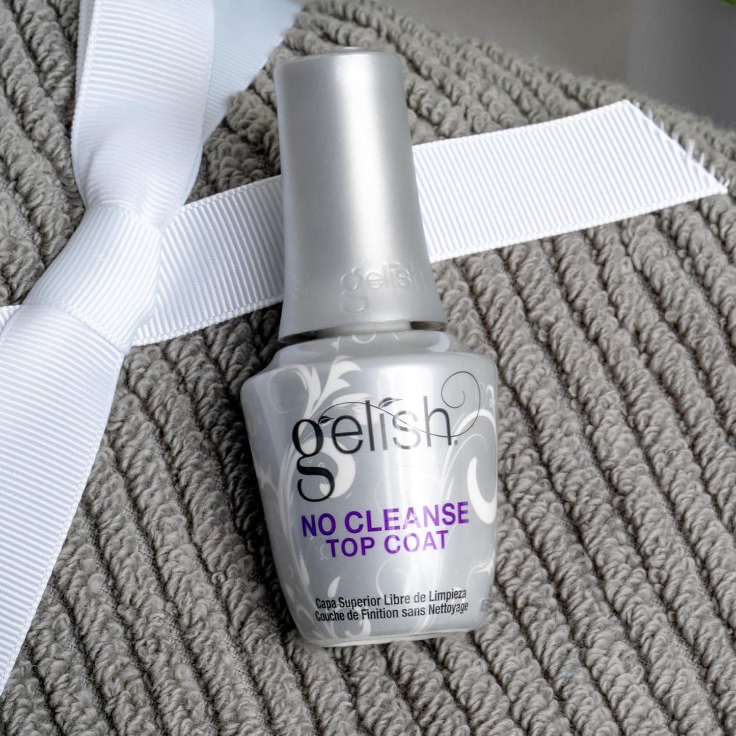 Gelish No-Cleanse Top Coat | 15ml High-Gloss Gel Nail Polish Sealer - Long-Lasting & UV/LED Compatible