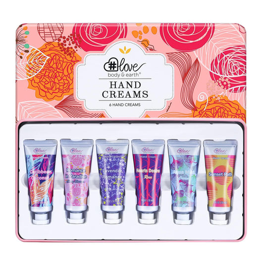 BODY & EARTH # LOVE Hand Cream Hand Lotion Gifts Set for Women, 6-Pack of Hand Cream Travel Size Hand Lotion for Nourishing Dry Hands, Birthday Christmas Gifts for Women