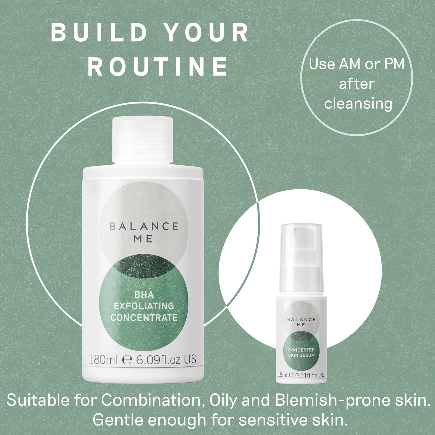 Balance Me Congested Skin Face Serum, Natural Acne Treatment for Face, Non-Drying Spot Serum & Pimple Cream for Oily, Combination & Sensitive Skin (1 x 0.5 fl oz)
