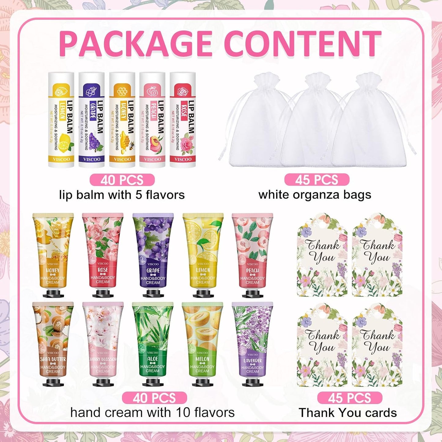 Bulk Lip Balm and Hand Cream Set - 40 Pack | Perfect Teacher Appreciation, Graduation, and Wedding Favors
