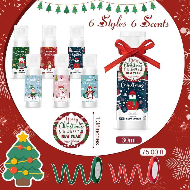 Christmas Hand Cream Gift Set - 48 Travel Size Moisturizing Lotions for Women | Perfect for Party Favors & Stocking Stuffers