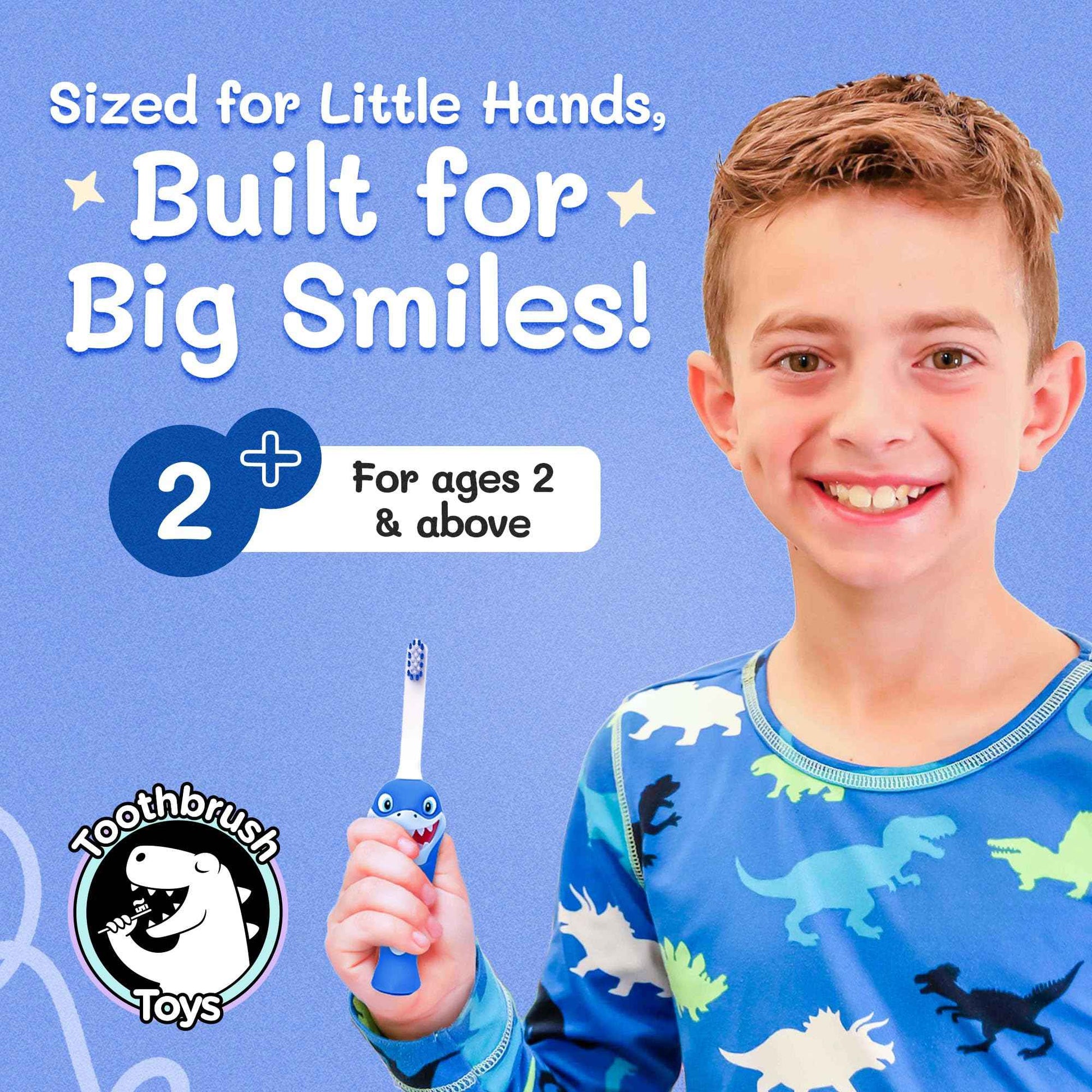 Kids Soft Bristle Shark Toothbrush for Ages 2+, Gentle and Cute Toothbrush for Children with Replaceable Brush Head, Ergonomic Handle Kids Brush for Teeth Care Ideal for Toddlers, Shark Design