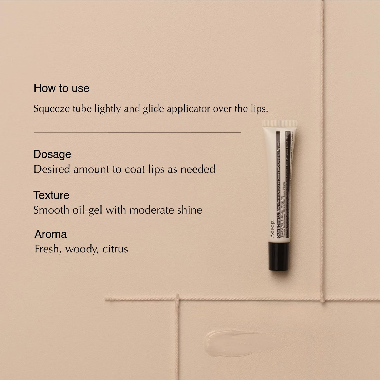 Aesop Cedar & Citrus Lip Balm | Nourishing Lip Treatment for Dry, Chapped Lips | Smooth Oil-Gel Formula | 0.3 fl oz