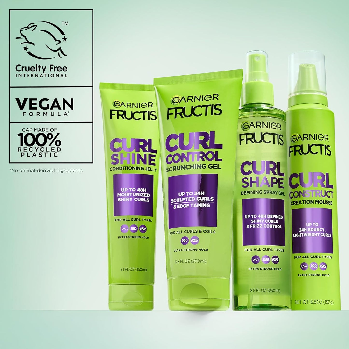 Garnier Fructis Curl Shape Defining Spray Gel - Strong Hold Frizz Control for Curly Hair | 8.5 fl oz, 3 Pack