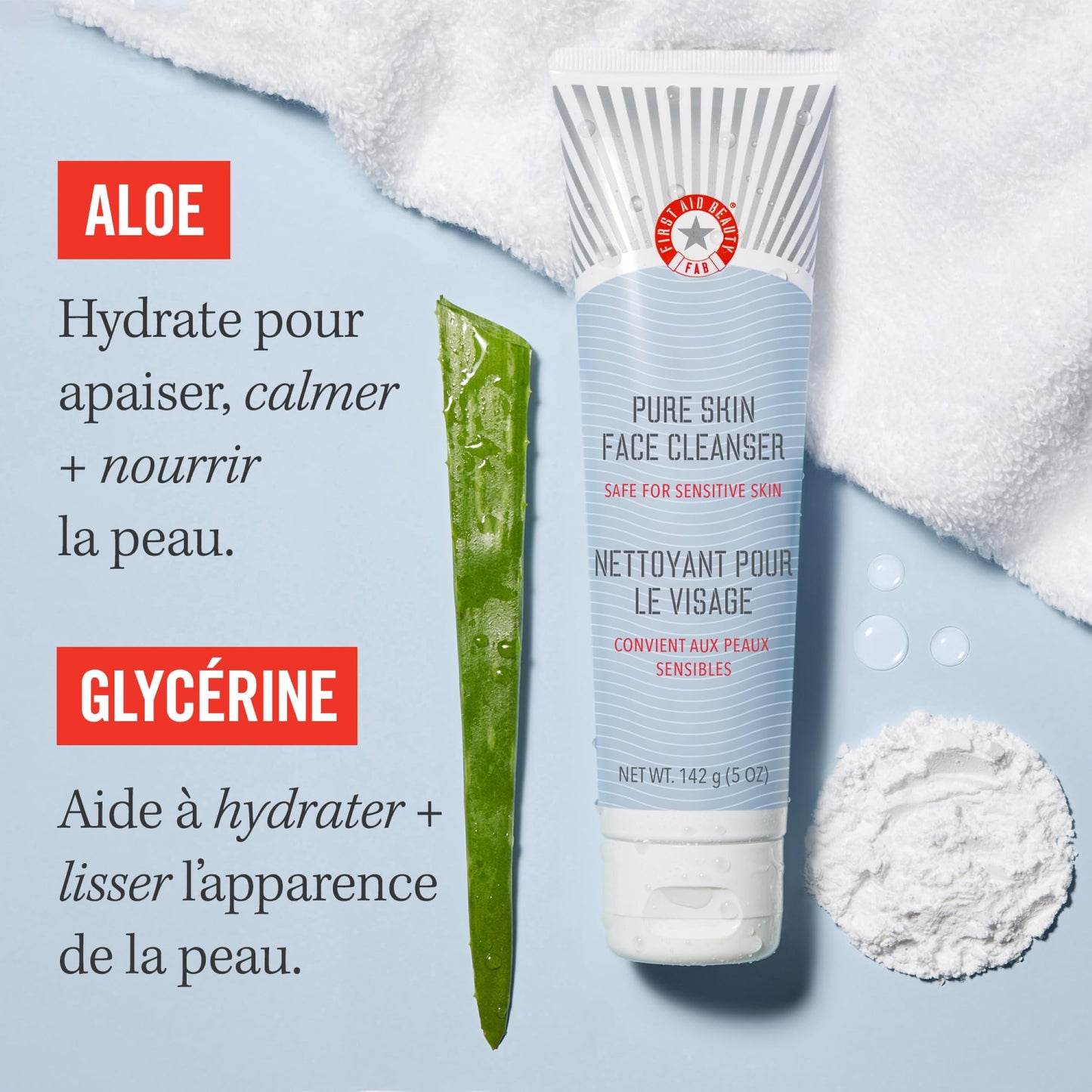 First Aid Beauty - Pure Skin Face Cleanser, Effectively Removes Makeup, Dirt, and Impurities, Gentle Cleanser Leaves Skin Soft & Supple, Safe for Sensitive Skin, Fragrance Free, 11 oz