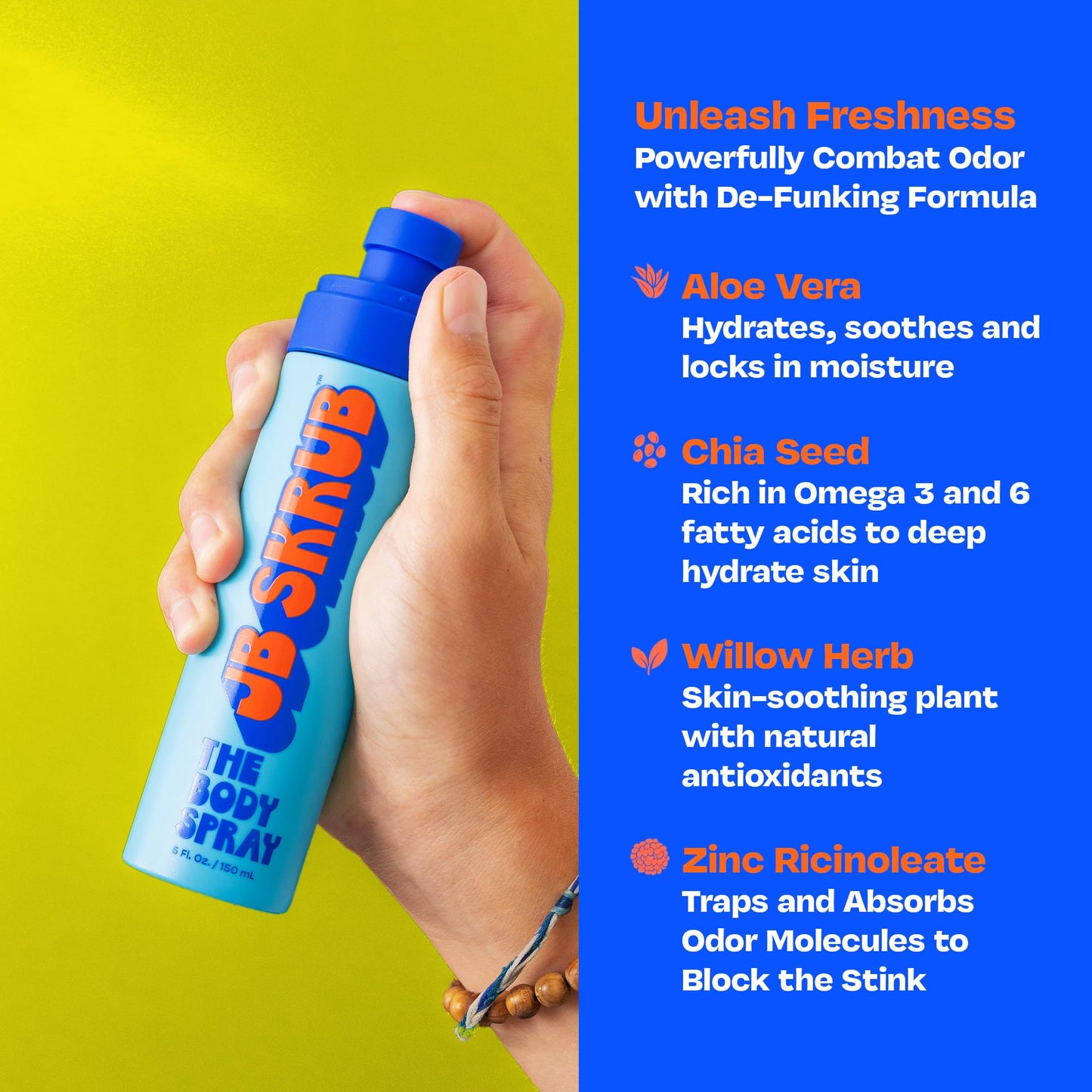 JB SKRUB Boys Body Spray for Kids, Tweens & Teens‚ Citrus Scent Body Odor Neutralizer‚ Aluminum-Free, 5 fl.oz