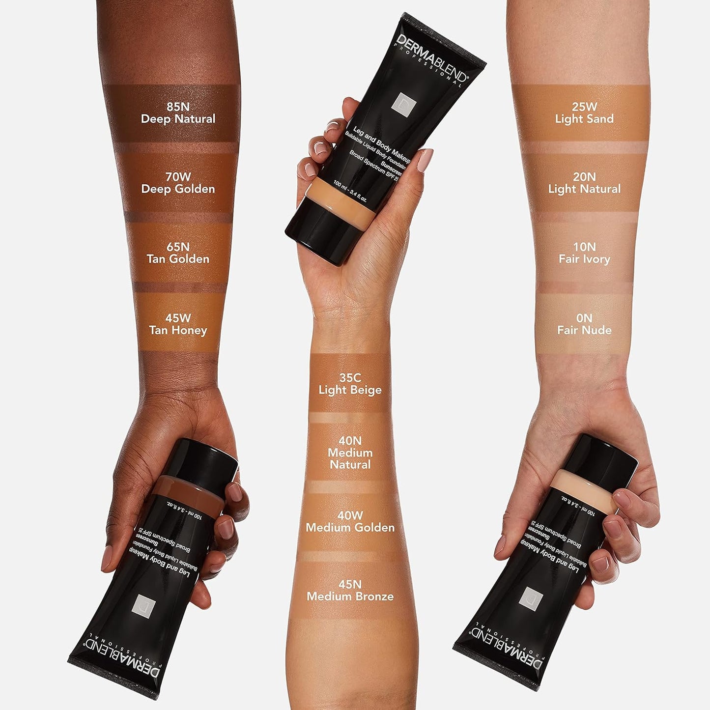 Dermablend Leg and Body Makeup Foundation - SPF 25 for All-Day Coverage