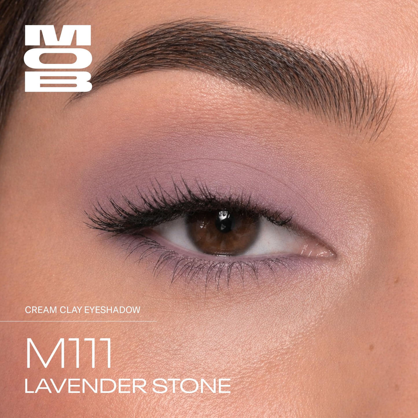 MOB Beauty Cream Clay Eyeshadow, M111 Lavender Stone, Buildable Skincare-Infused Long Wearing Cream to Velvet Finish for Eyes, Recyclable Compact, Vegan, Cruelty Free