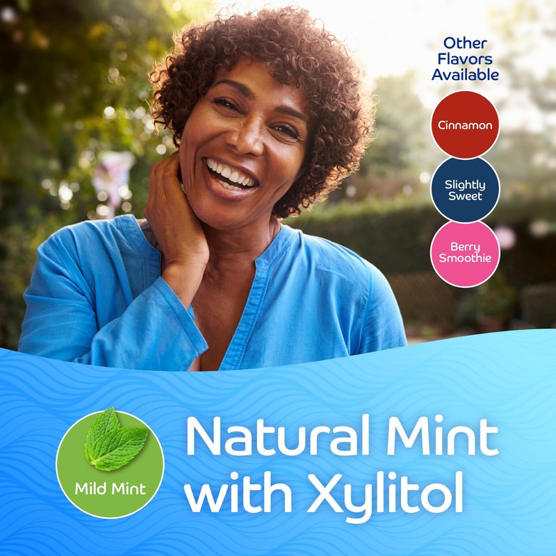 Oracoat XyliMelts for Dry Mouth Night Time or Day - Moisturizing Dry Mouth Adhering Discs, Sugar Free with Xylitol, 40 Count - Pack of 4, Mild Mint Flavor, 8-Hour Relief