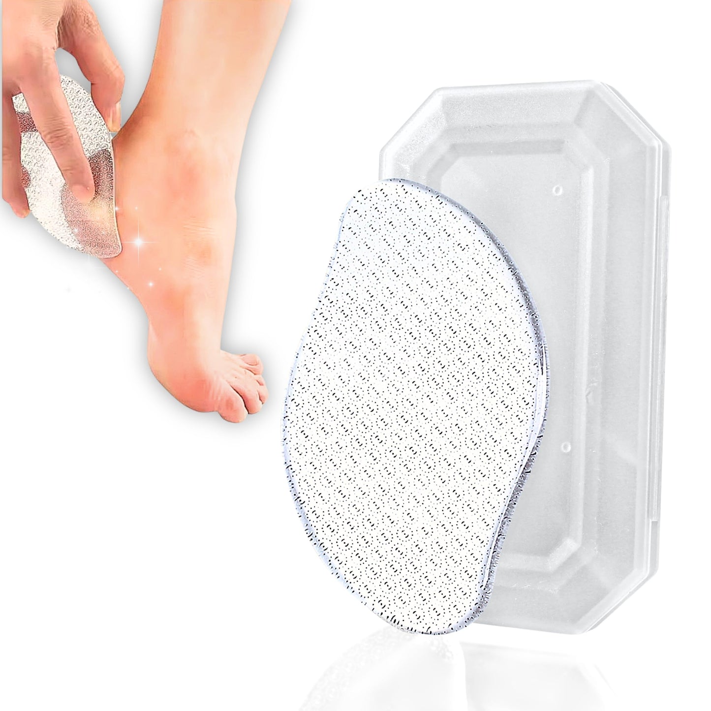 Nano Glass Foot File Callus Remover – Gentle Pedicure Tool for Hard Skin, Cracked Heels & Dead Skin – Reusable Heel Scrubber with Protective Case for Smooth Feet