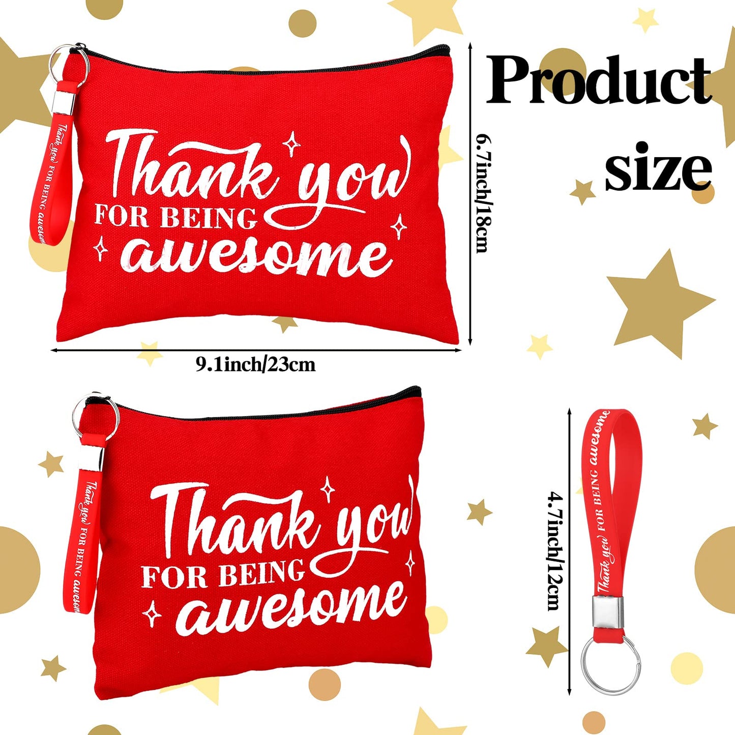 Panelee 48 Pcs Graduation Inspirational Gifts Bulk Makeup Cosmetic Bag with Zipper Keychain Bibles Employee Appreciation Makeup Bags Motivational Gift for Ladies Women Teacher Coworker Gift