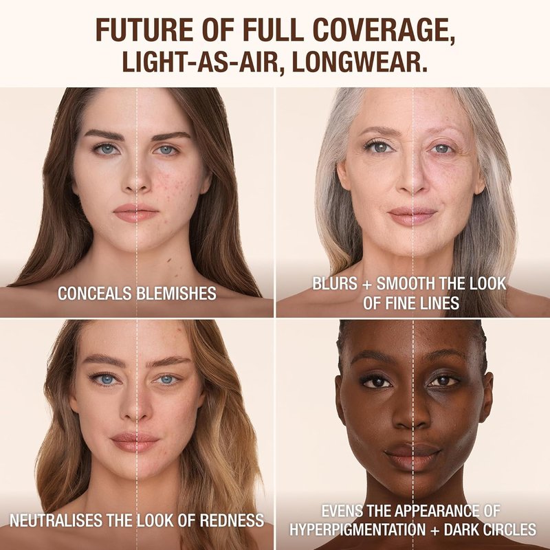 Charlotte Tilbury Airbrush Flawless Matte Foundation - Full Coverage Liquid Makeup for Natural-Matte Finish | Waterproof & Transfer Resistant
