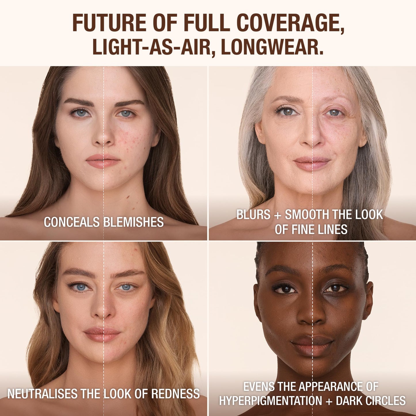 Charlotte Tilbury Airbrush Flawless Matte Foundation - Full Coverage Liquid Makeup with a Natural-Matte Finish - Smoothes & Blurs Pores - Waterproof & Transfer Resistant - 5 Neutral