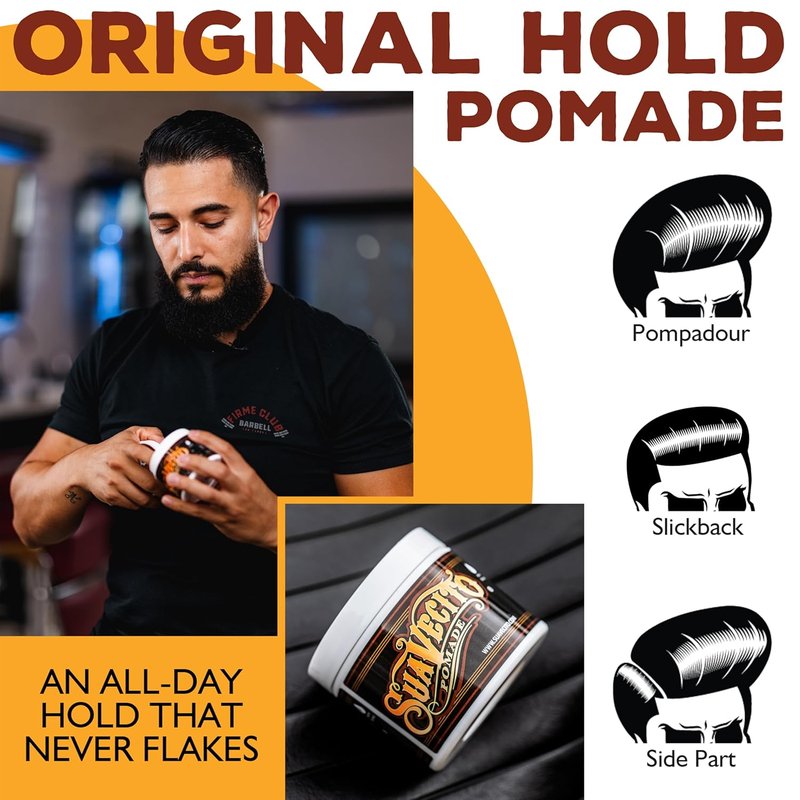 Suavecito Pomade Original Hold - Medium Shine Water-Based Hair Gel | 4 oz, Flake-Free, Easy Wash Out