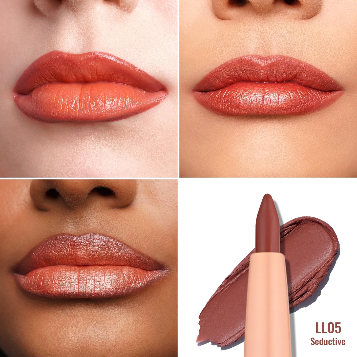 Oulac Waterproof Lipliner Pencil - Smooth and Creamy, Retractable Lip Makeup for Precision Application, Vegan & Cruelty-Free, LL05 Seductive