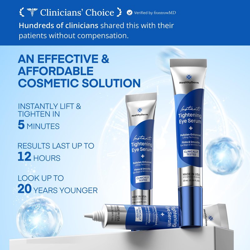 Instant Under Eye Lift Serum - Reduces Eye Bags, Wrinkles, Puffy Eyes, Dark Circles & Crow’s Feet in Minutes - Advanced Firming Polysaccharide Formula for Mature Skin - 20 mL