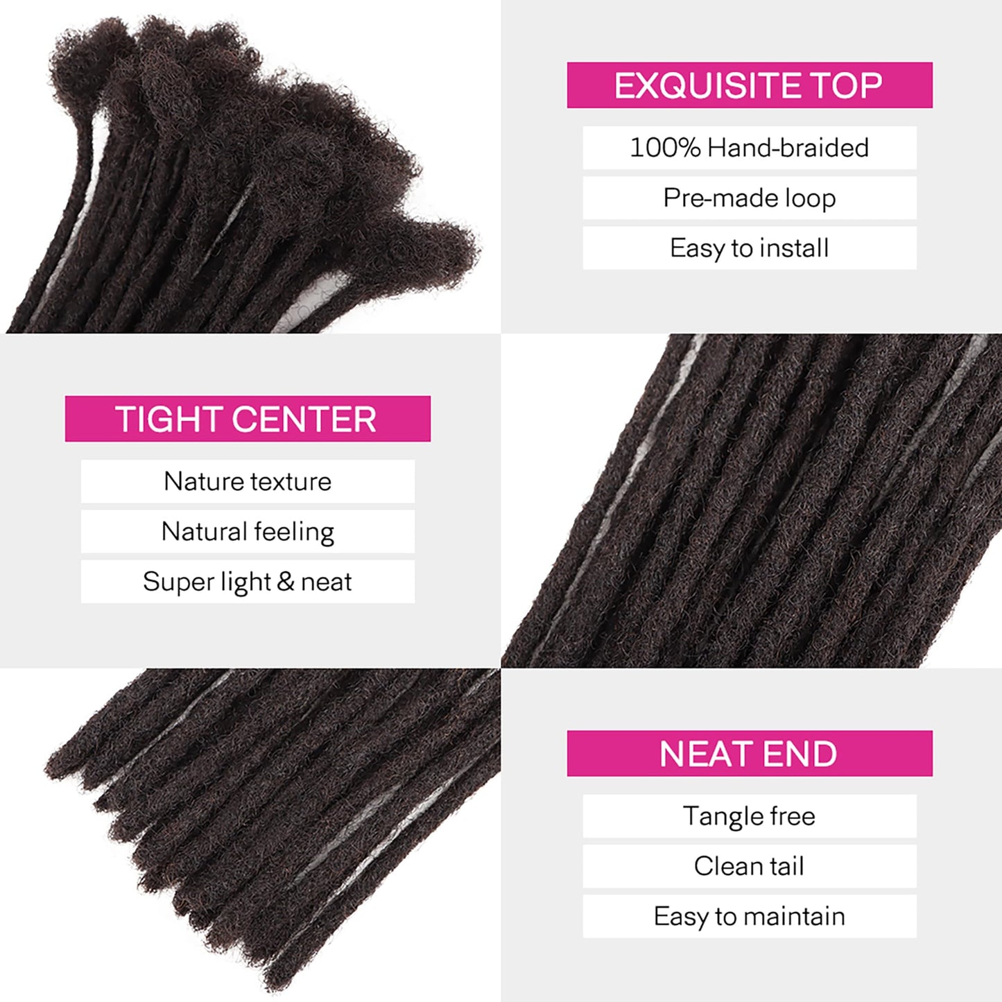 Orientdreads Loc Extensions Human Hair, Handmade Dreadlock Extensions Human Hair for Women/Men Can be Dyed and Bleached (#27 Blond Miel, 8inch 0.6cm 20locs)