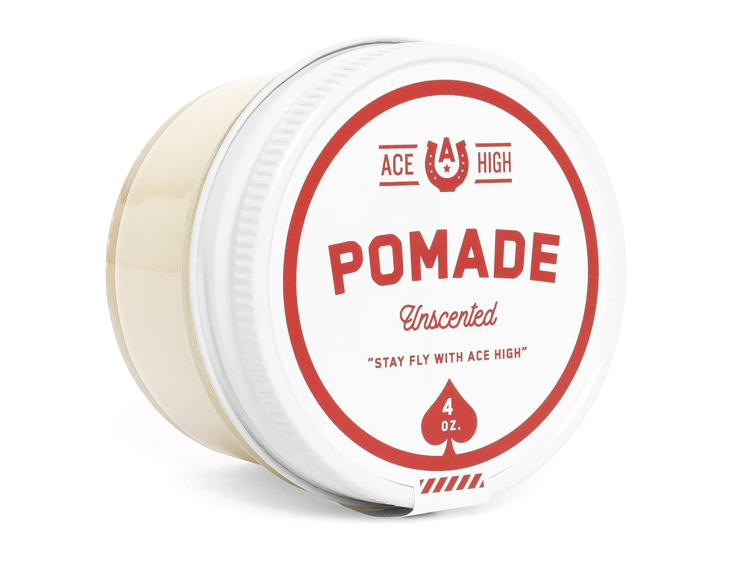 Ace High Pomade - Strong Hold, Natural Shine, Water-Based | 4oz Unscented