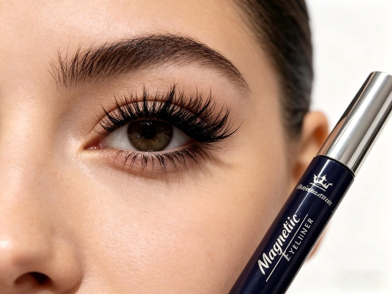 Amzmam Magnetic Eyelashes Natural Look,Magnetic Eyelashes and Eyeliner Kit,Natural Magnetic Lashes,Waterproof, Long Lasting, Easy Apply. (Black-4)
