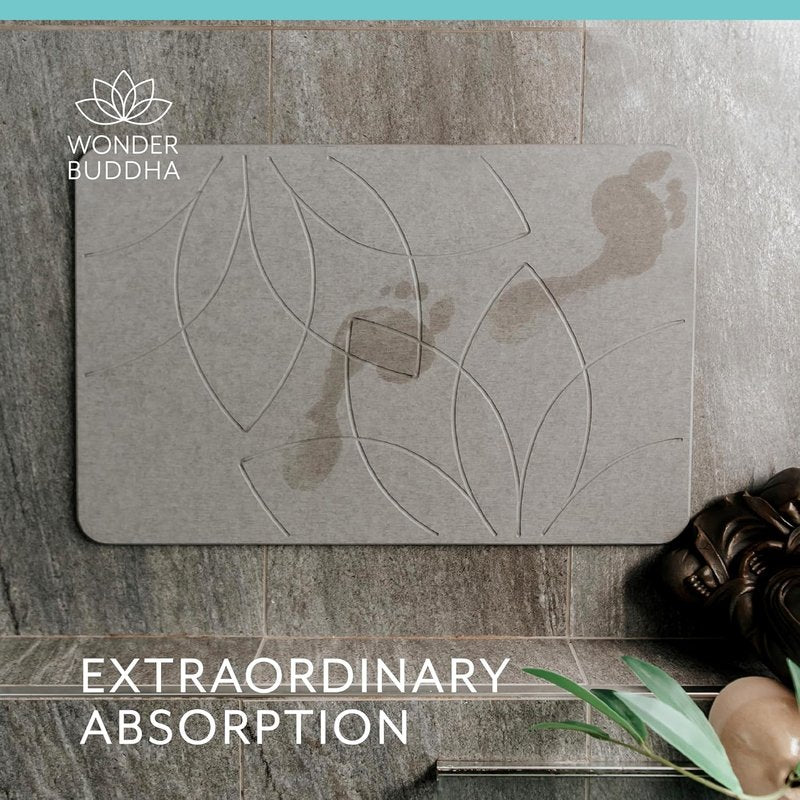 Wonder Buddha Stone Bath Mat - Luxurious Lotus Design for Spa-Like Comfort