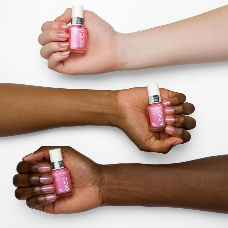 Essie Nail Art Studio Shimmer Polish - Vegan Pink Nail Polish, Astral Aura, 0.46 Fl Oz