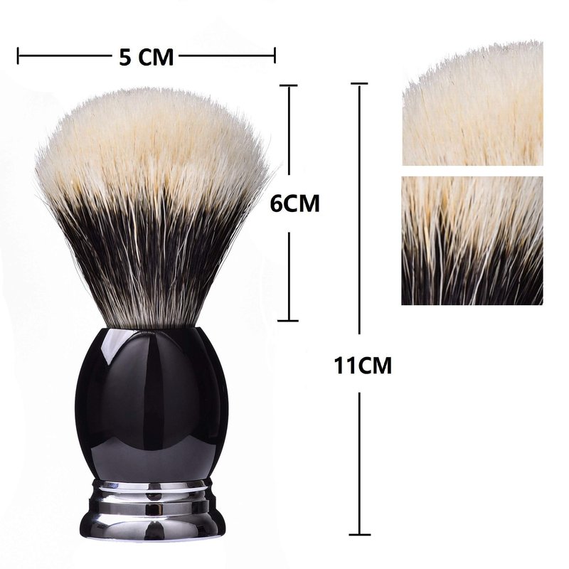 JEQUIL&CORENVEO Fine Silvertip Badger Bristle Shaving Brush, With Heavy Weight Resin Base (Curved Top)