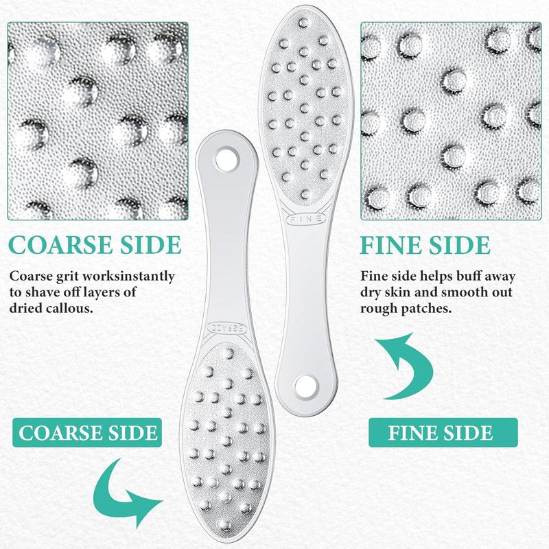 Stainless Steel Foot File Callus Remover - Double-Sided Metal Rasp for Professional Pedicure | Easy to Clean, Classic Style