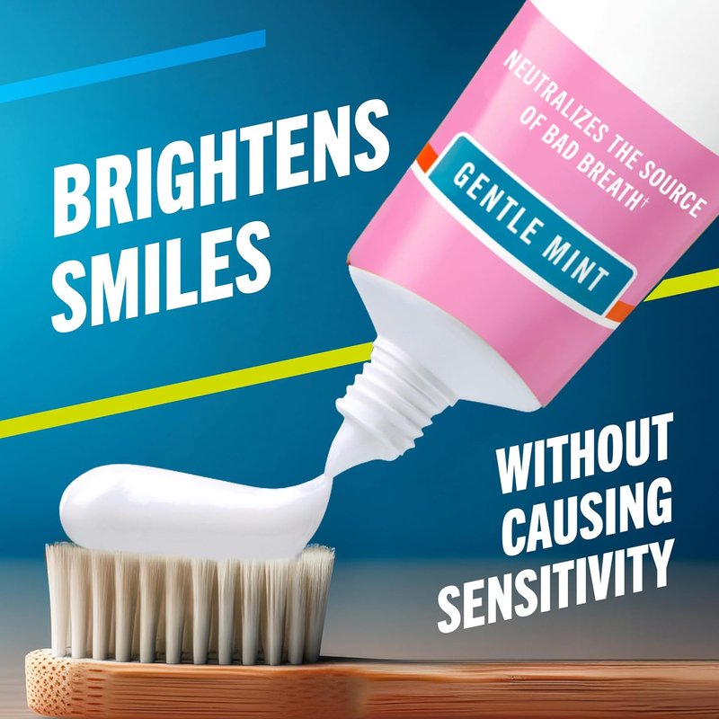 TheraBreath Sensitive Toothpaste - 24/7 Sensitivity Relief with Fluoride | Gentle Mint, 4 Oz, 2-Pack