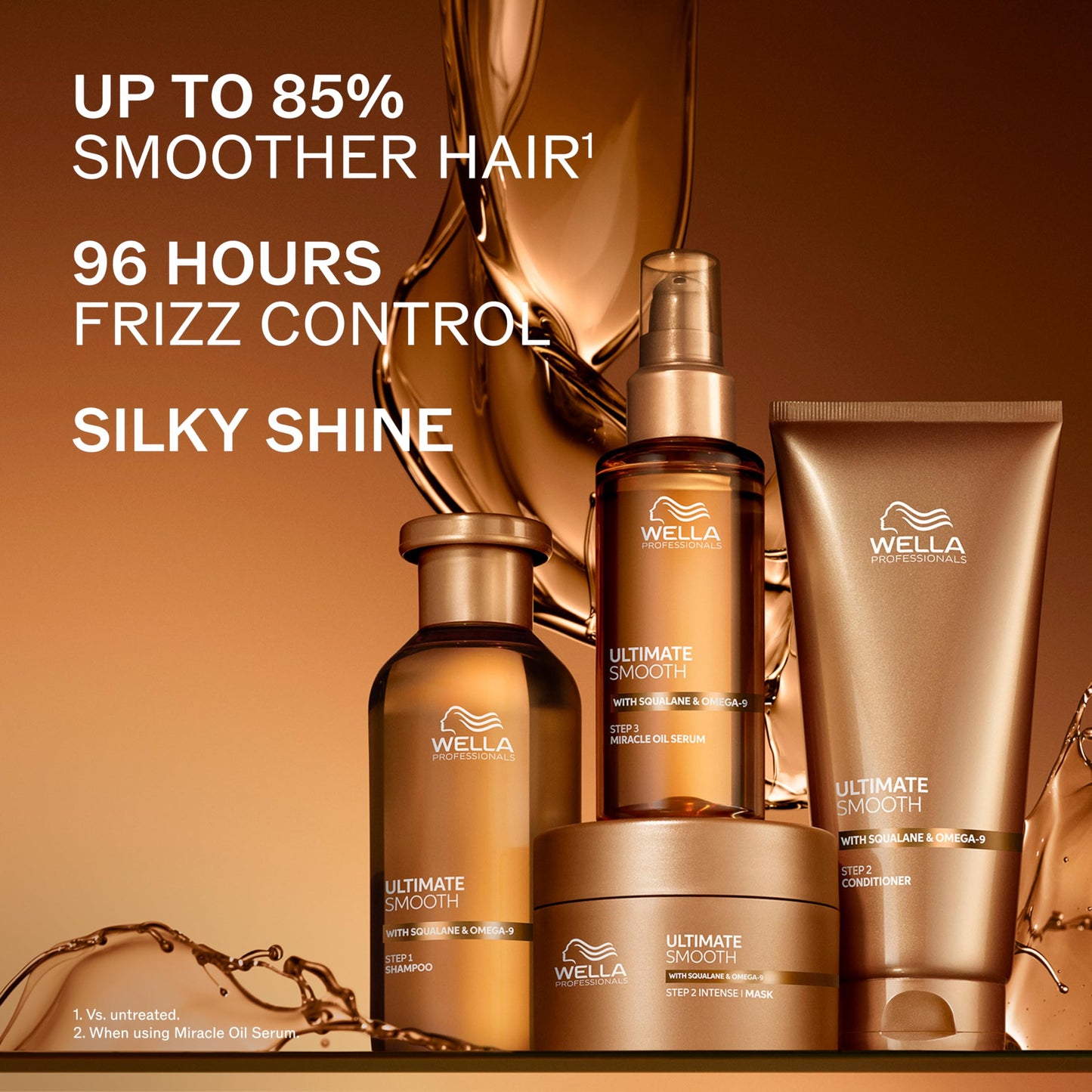 Wella Professionals ULTIMATE SMOOTH Miracle Oil Serum for Dry, Dull & Frizzy Hair | With Squalane & Omega 9 | 1 Fl Oz