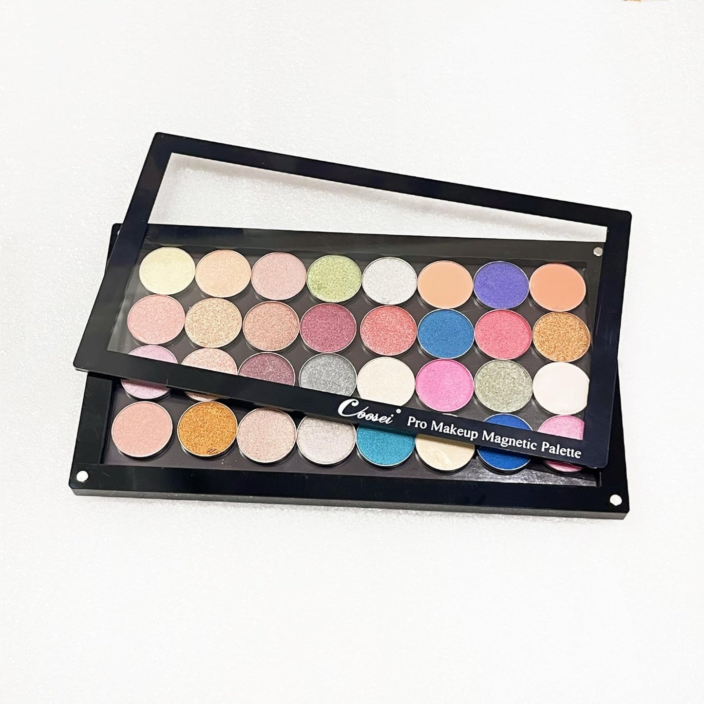 Acrylic Magnetic Eyeshadow Palette - Stackable Empty Makeup Organizer | 5.7'' x 10'' Large Space for Blush & Lipstick