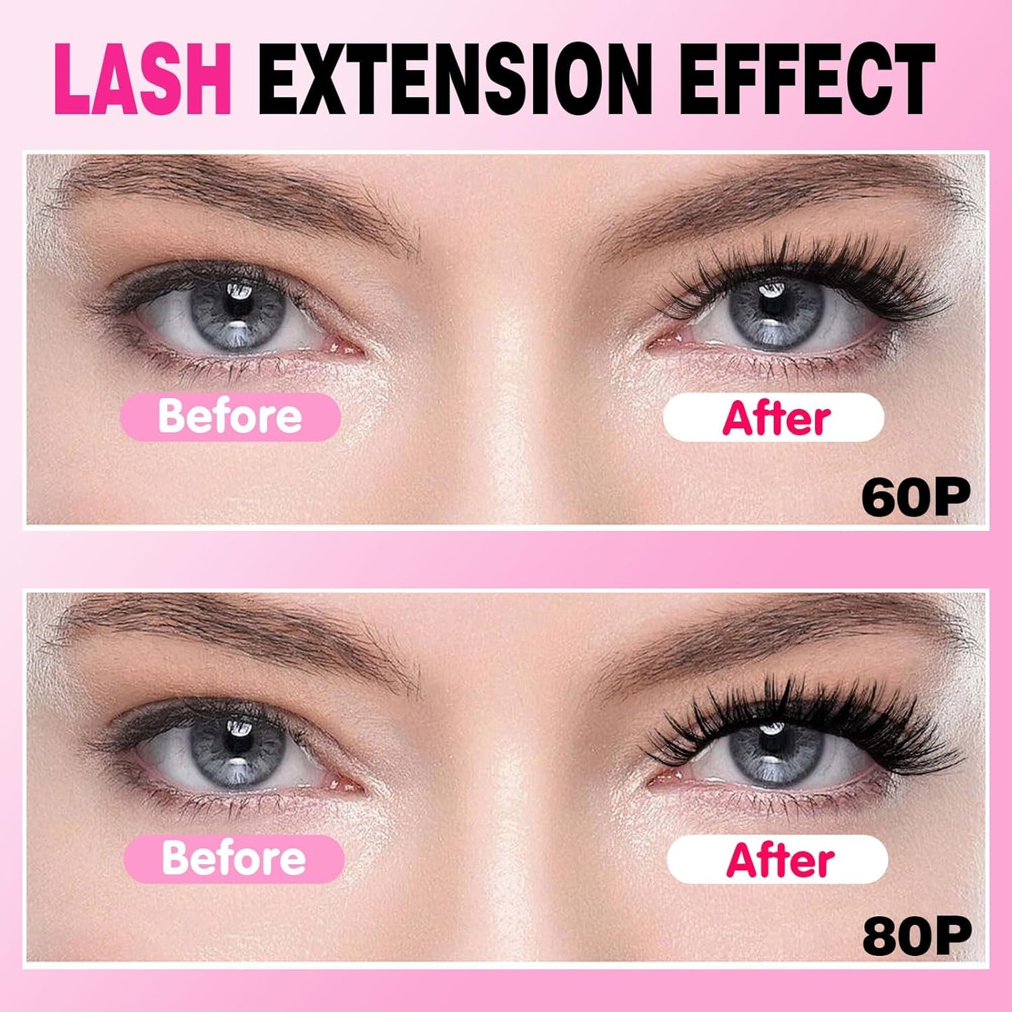 Eyelash Extension Kit - 167 Pieces DIY Individual Eyelashes | D Curl 8-16mm with Bond & Remover