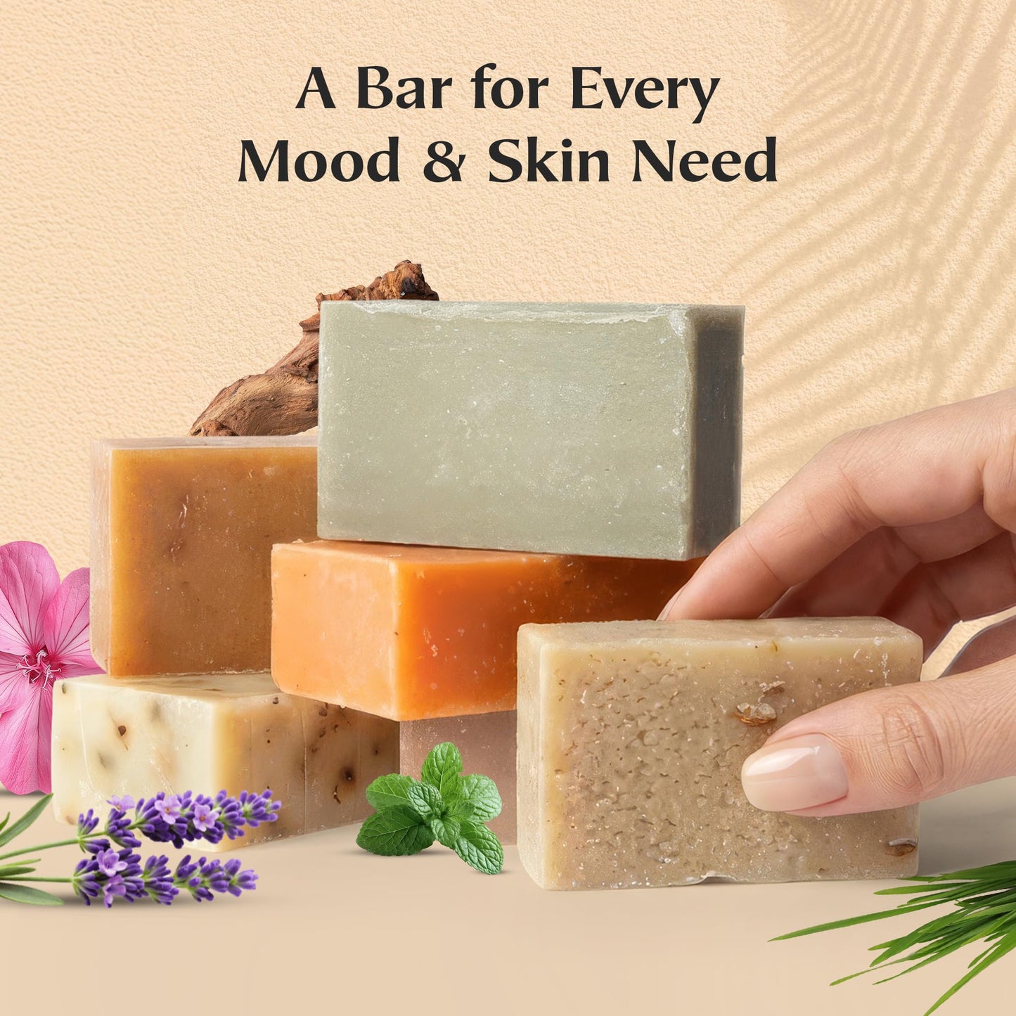 Organic Soap Bar Set - 6 Pack, Cold Process Natural Bar Soap for Women & Men for Sensitive Skin, Body, Face and Hands, Leaping Bunny Certified, Aromatherapy Bath & Shower Gift Set, Made in USA