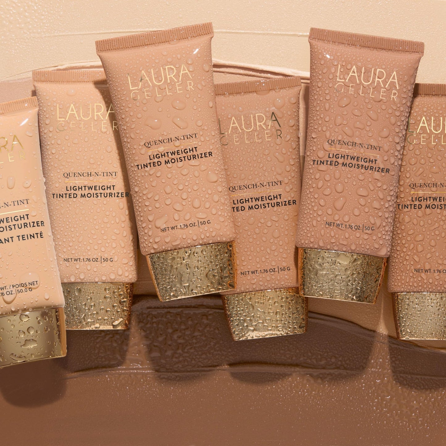 LAURA GELLER NEW YORK Quench-n-Tint Tinted Moisturizer - Sheer to Light Buildable Coverage - Natural Glow Finish - Lightweight Formula with Hyaluronic Acid, 04 Medium