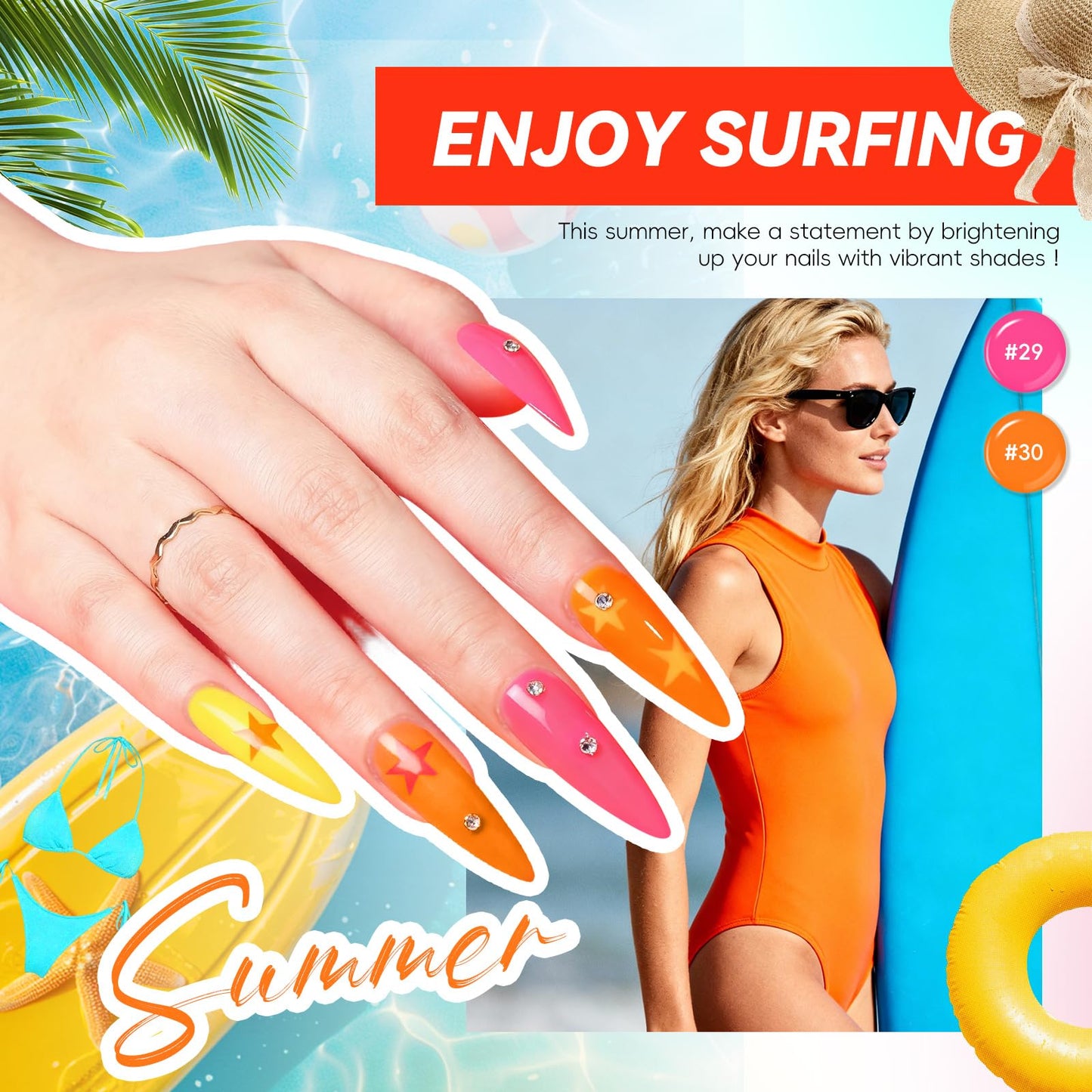 COSCELIA 60 PCS Gel Nail Polish Set, 55 Colors Gel Nail Polish with 5pcs Top Base Coat All Seasons Nail Polish Kit Spring Summer Full Colors Manicure Nail Art Gifts for Women Girls