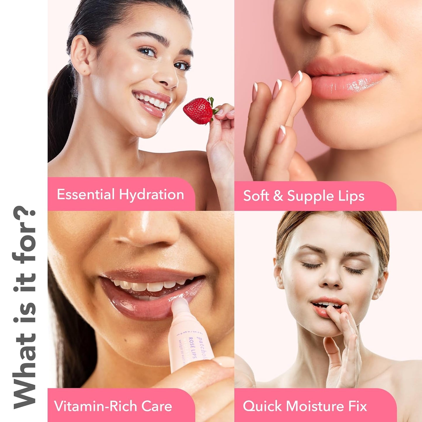 Patchology Rosé Lip Sleeping Mask - Hydrating Overnight Treatment with Hyaluronic Acid | 14.7 ml