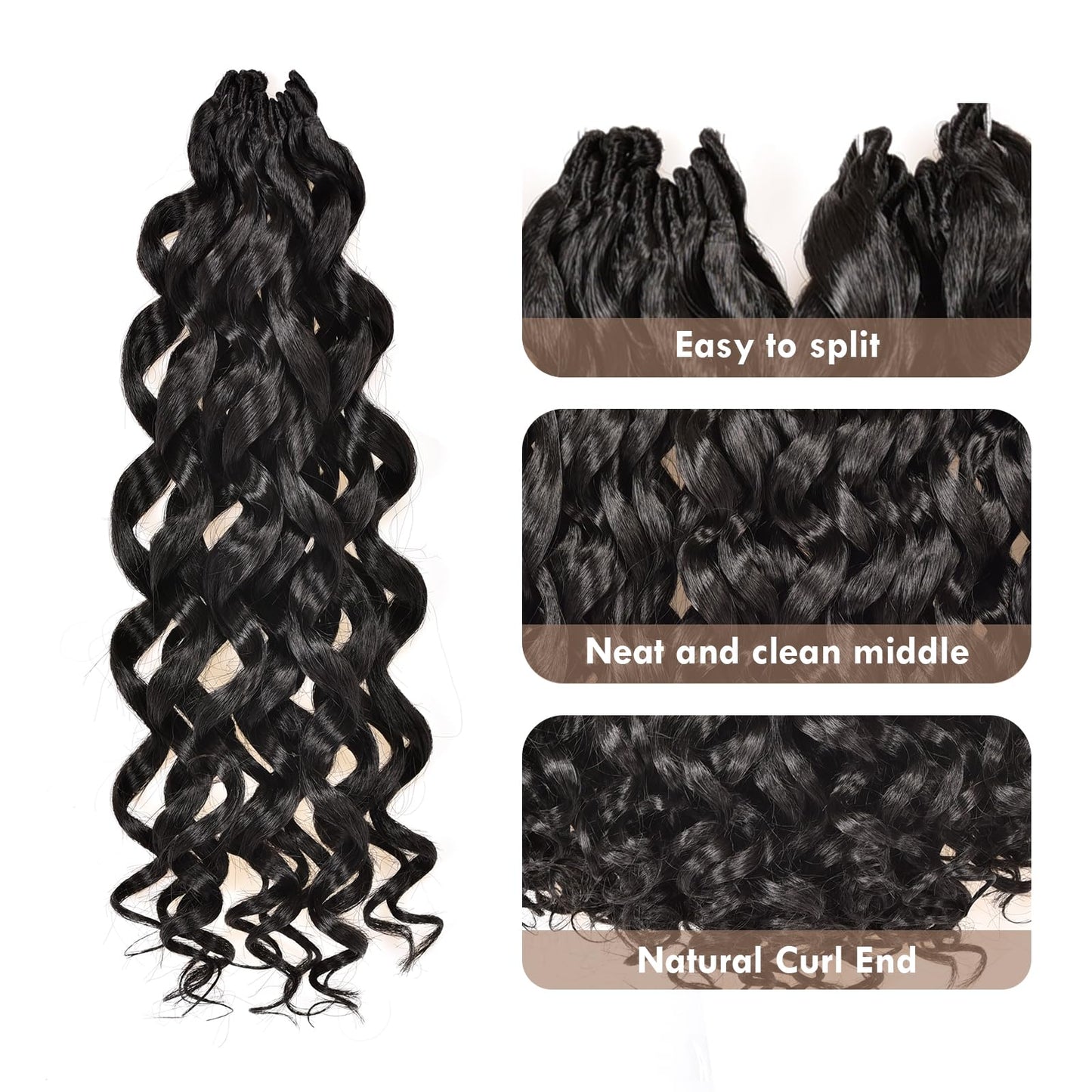 ToyoTress GoGo Curl Crochet Hair - 12 Inch 8 Packs Natural Black Beach Curl Crochet Hair, Short Curly Ocean Wave Water Wave Deep Twist Crochet Braids Synthetic Braiding Hair Extensions (12 Inch, 1B)