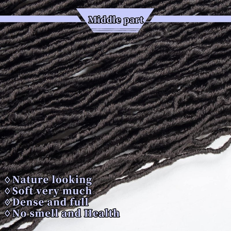 Faux Locs Crochet Hair - 44 Inch Goddess Soft Locs | Pre-Looped Synthetic Fiber, 130g/Pack (6 Packs)