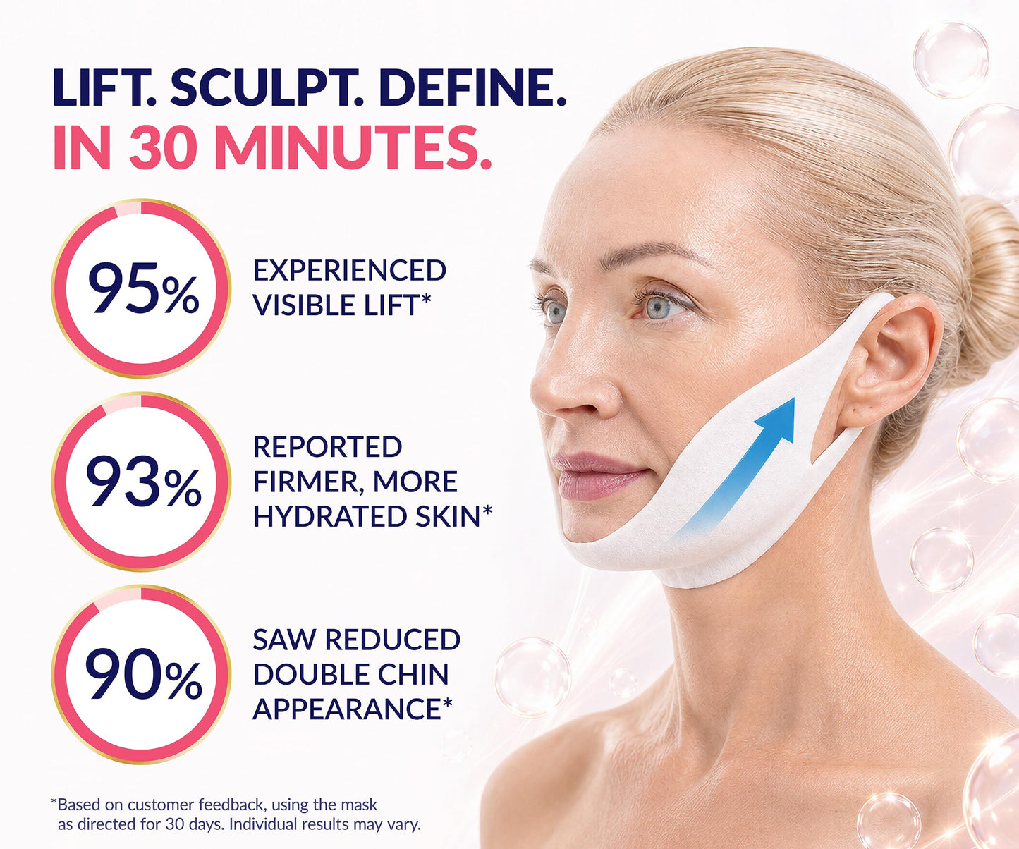 Stylia V Line Lifting Collagen Mask - Lift, Firm & Contour Jawline - Tightening Double Chin Strap with Hyaluronic Acid & Aloe - Neck Tightening and Lifting Mask - Jawline Shaper Face Lift Tape (10PC)